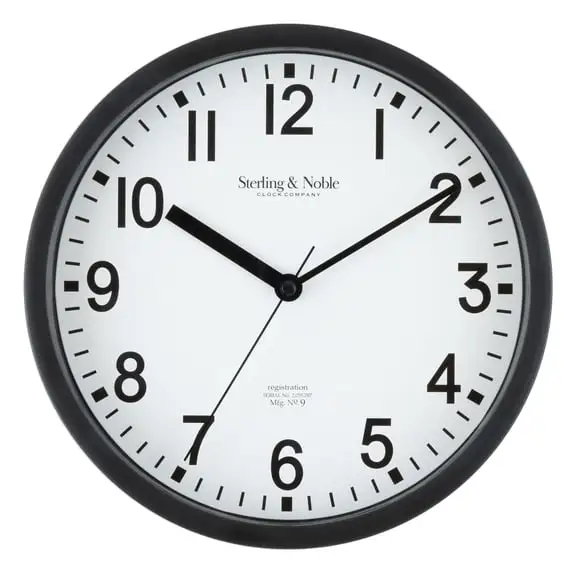 Mainstays Basic Indoor 8.78" Black Analog Round Wall Clock